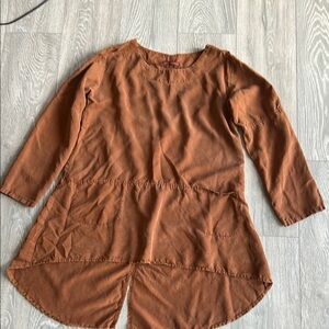 Women's Vintage Brown Tunic Top